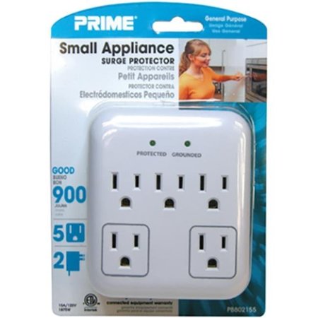 PRIME WIRE & CABLE Prime Wire & Cable PB802155 5-Outlet Small Appliance Appliance Surge Protector - White PB802155